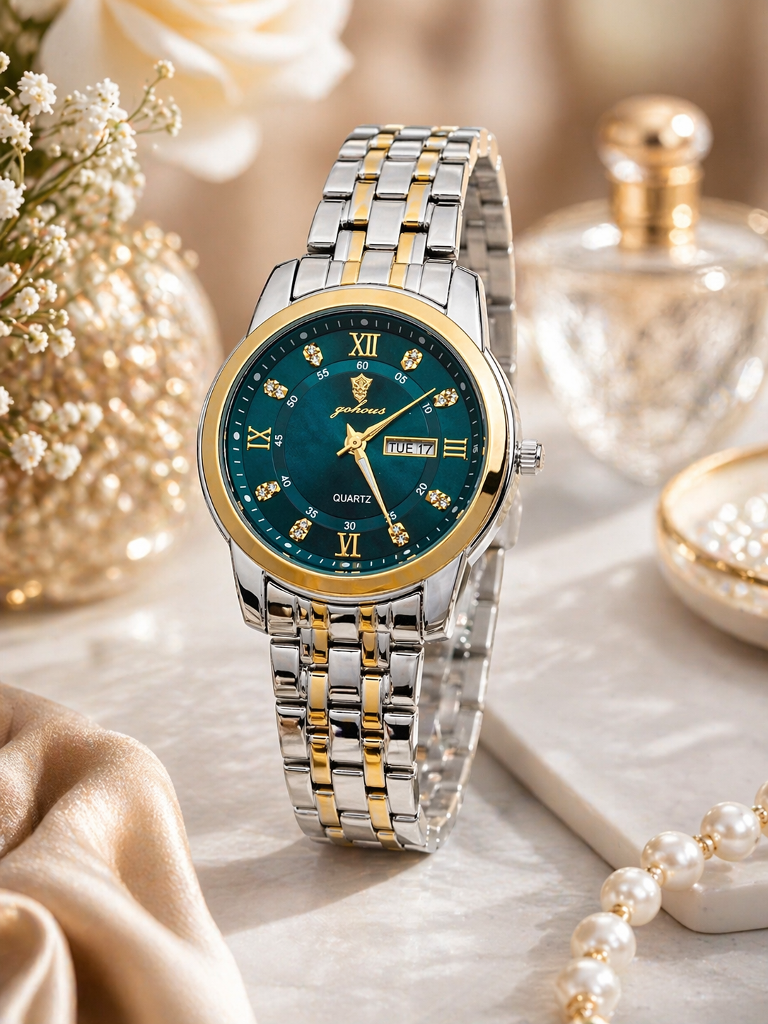 Gohuos Women's Elegant Round Dial Analog Quartz Watch