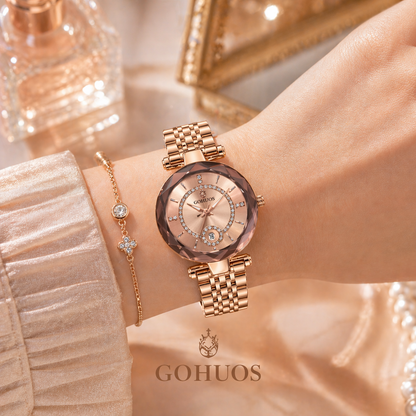 Gohuos Rose Gold Luxury Women’s Analog Quartz Watch