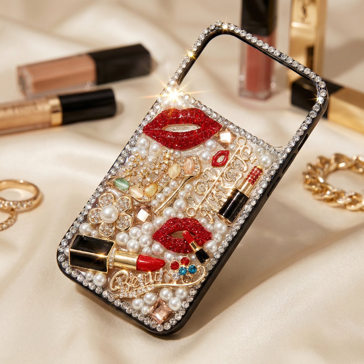 Luxury Makeup Bling Phone Case for iPhone 17 Pro Max